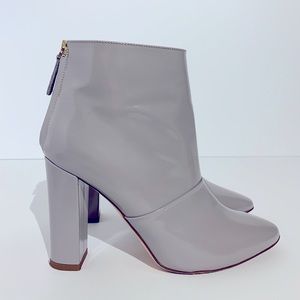 J. Crew stacked heel leather ankle boot